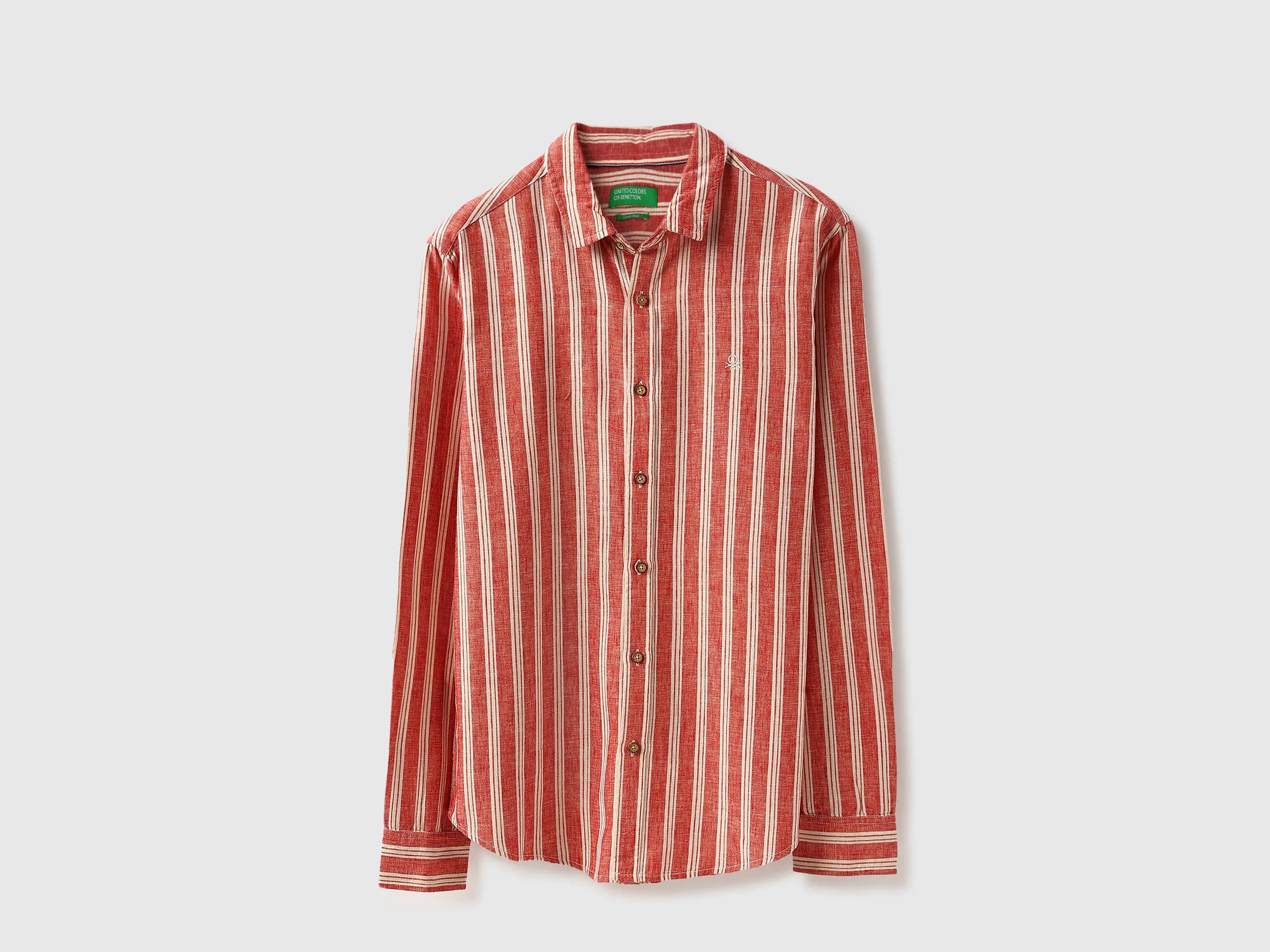 Regular Fit Spread Collar Vertical Stripes Shirt