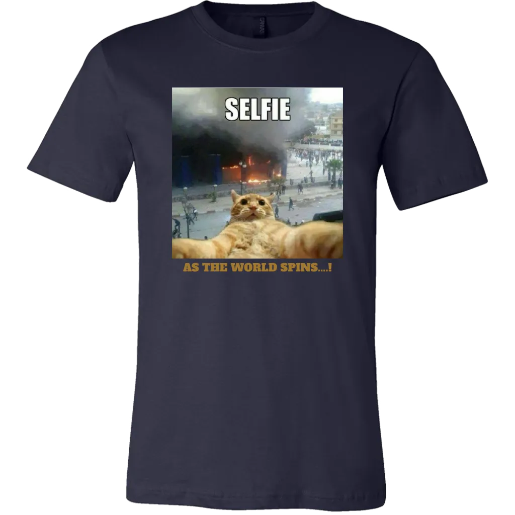 SELFIE AS THE WORLD SPINS T-SHIRTS