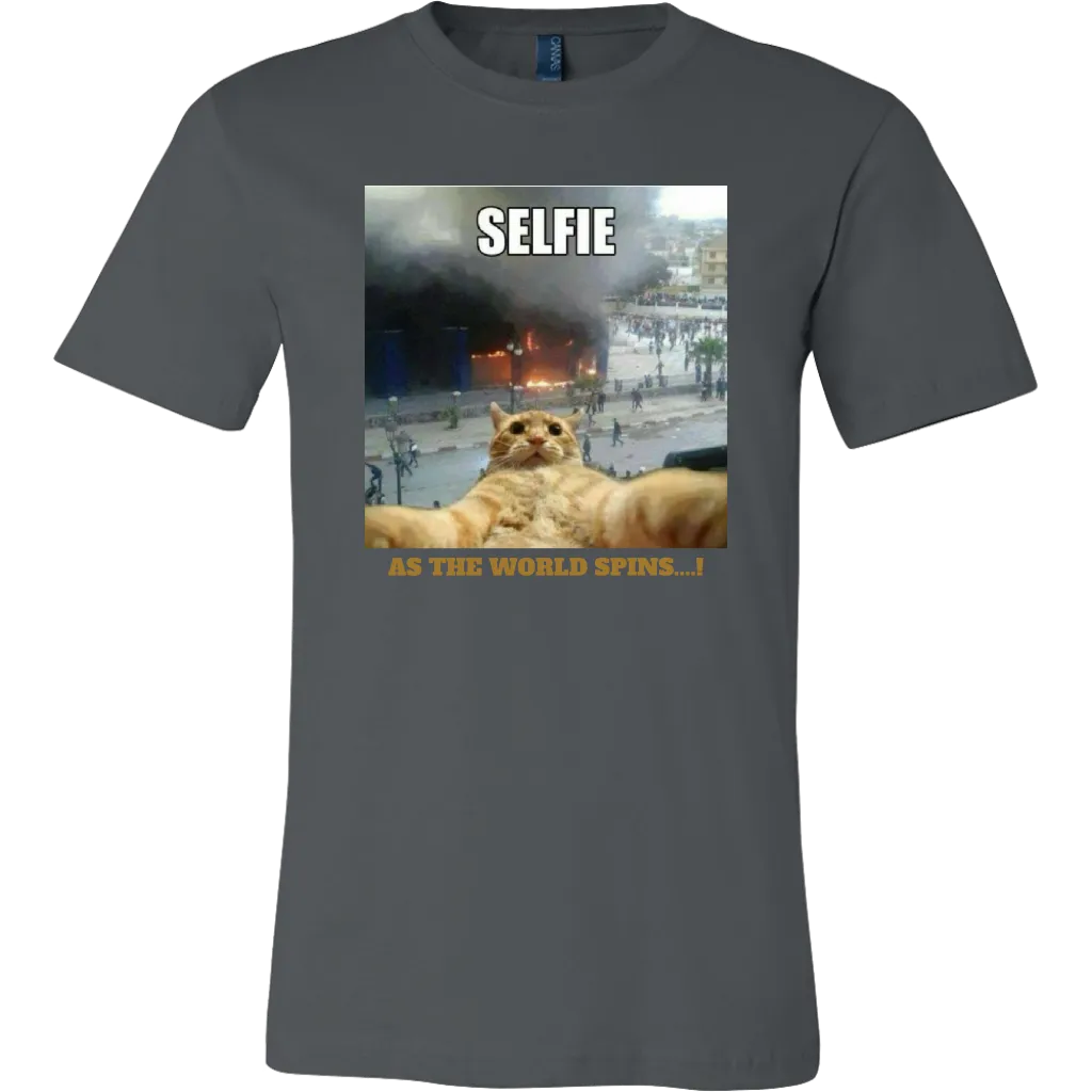 SELFIE AS THE WORLD SPINS T-SHIRTS