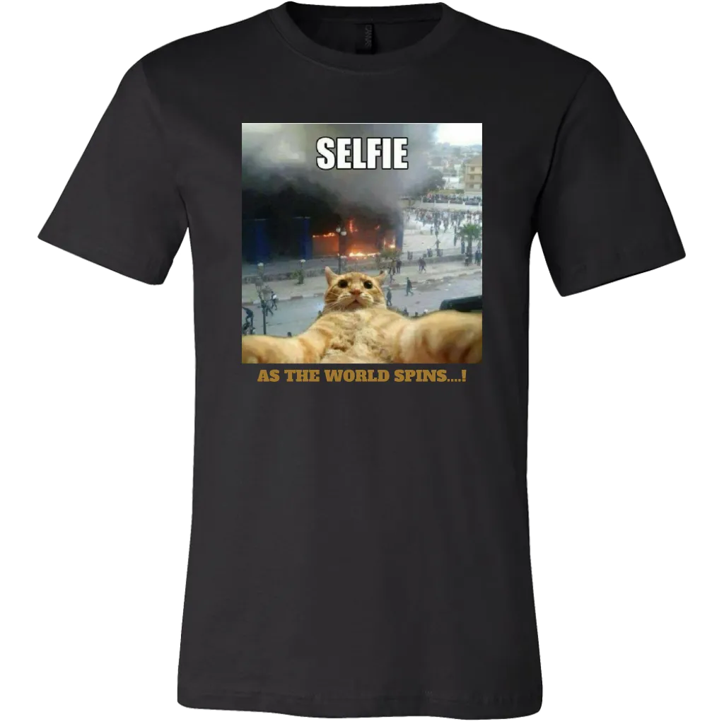 SELFIE AS THE WORLD SPINS T-SHIRTS
