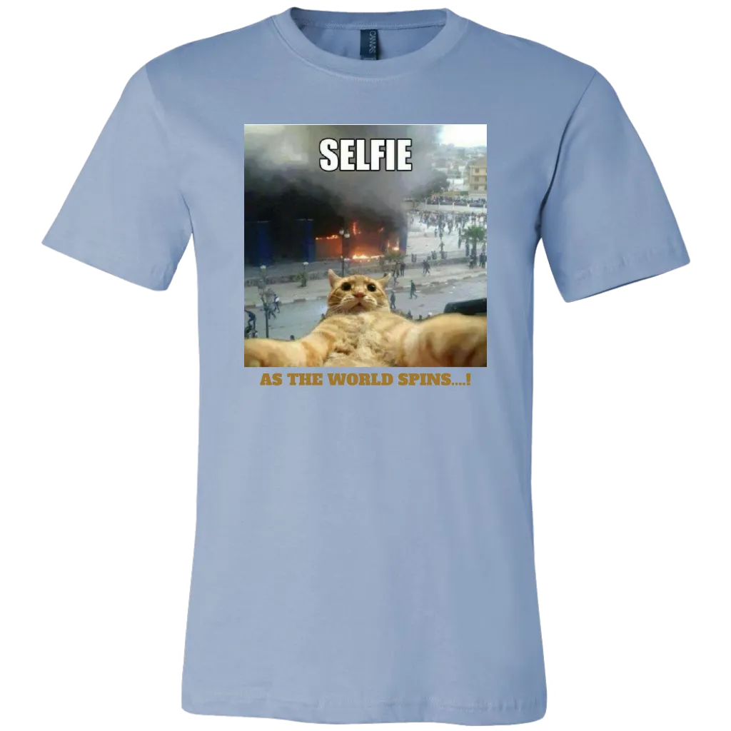 SELFIE AS THE WORLD SPINS T-SHIRTS