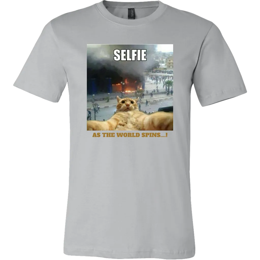 SELFIE AS THE WORLD SPINS T-SHIRTS