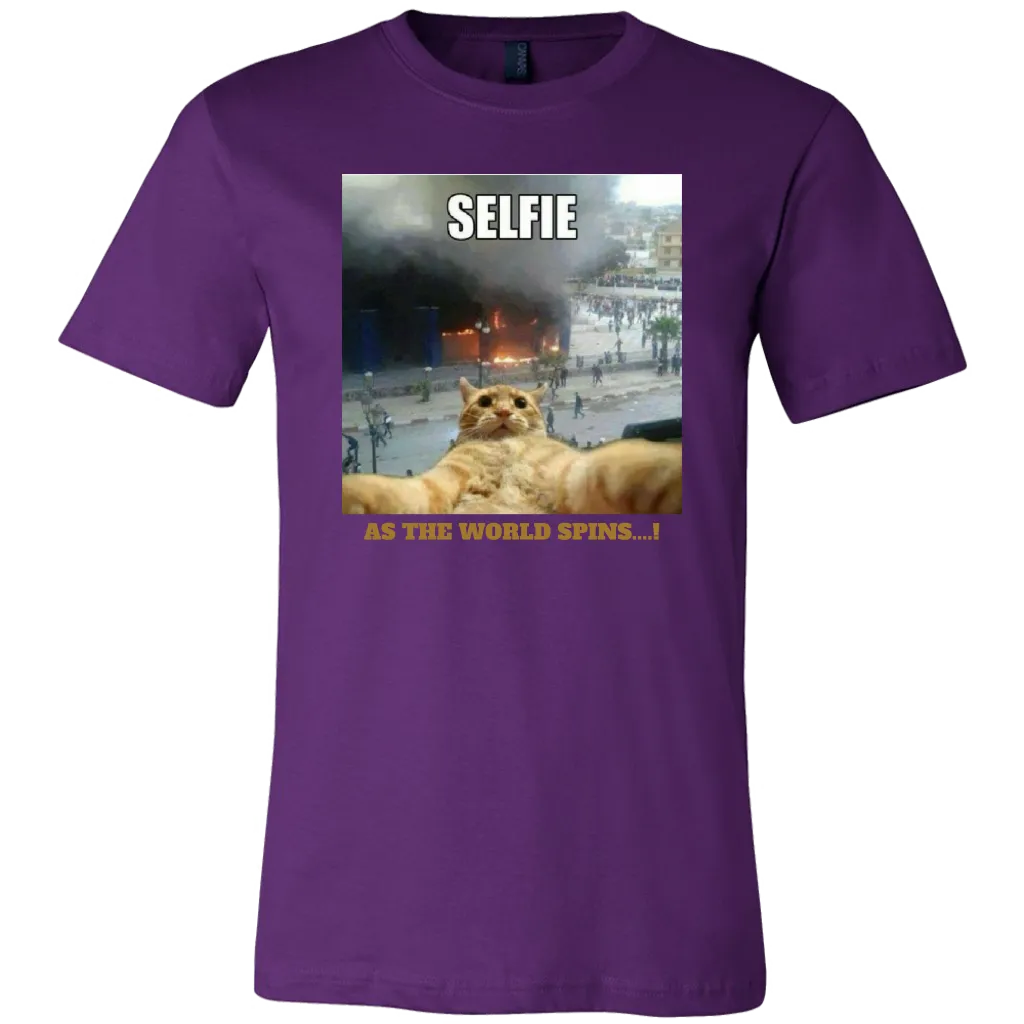 SELFIE AS THE WORLD SPINS T-SHIRTS