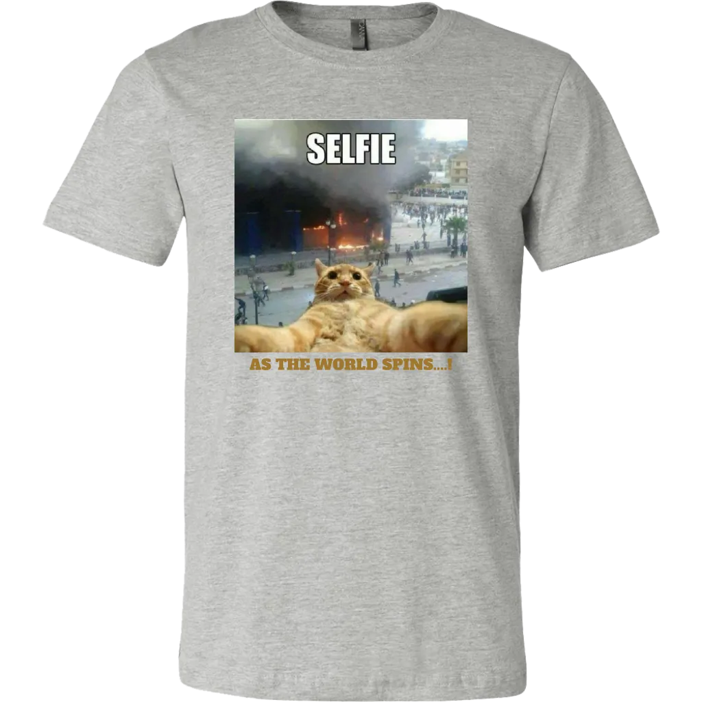 SELFIE AS THE WORLD SPINS T-SHIRTS
