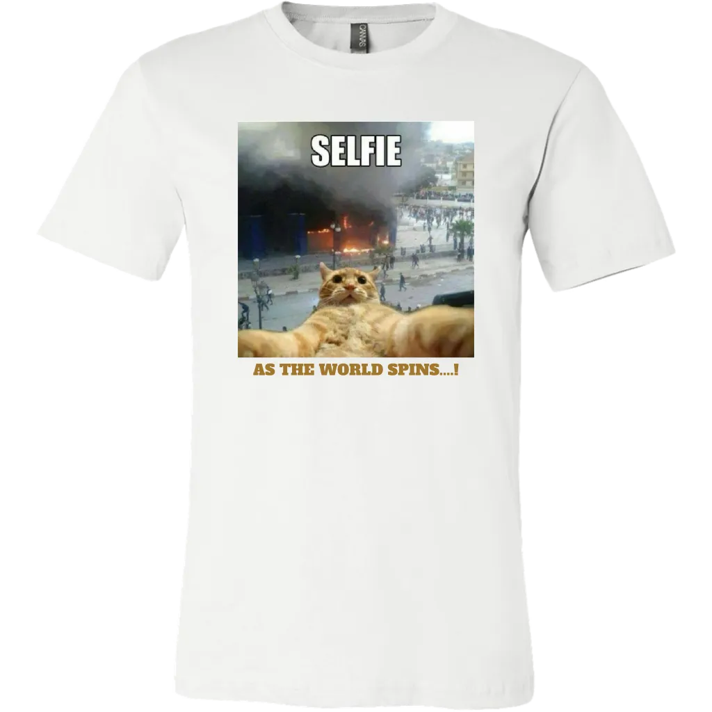 SELFIE AS THE WORLD SPINS T-SHIRTS