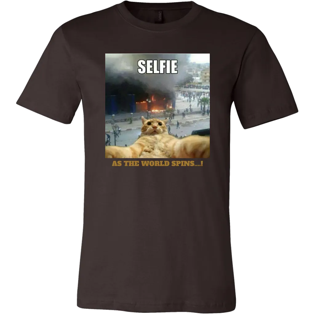 SELFIE AS THE WORLD SPINS T-SHIRTS