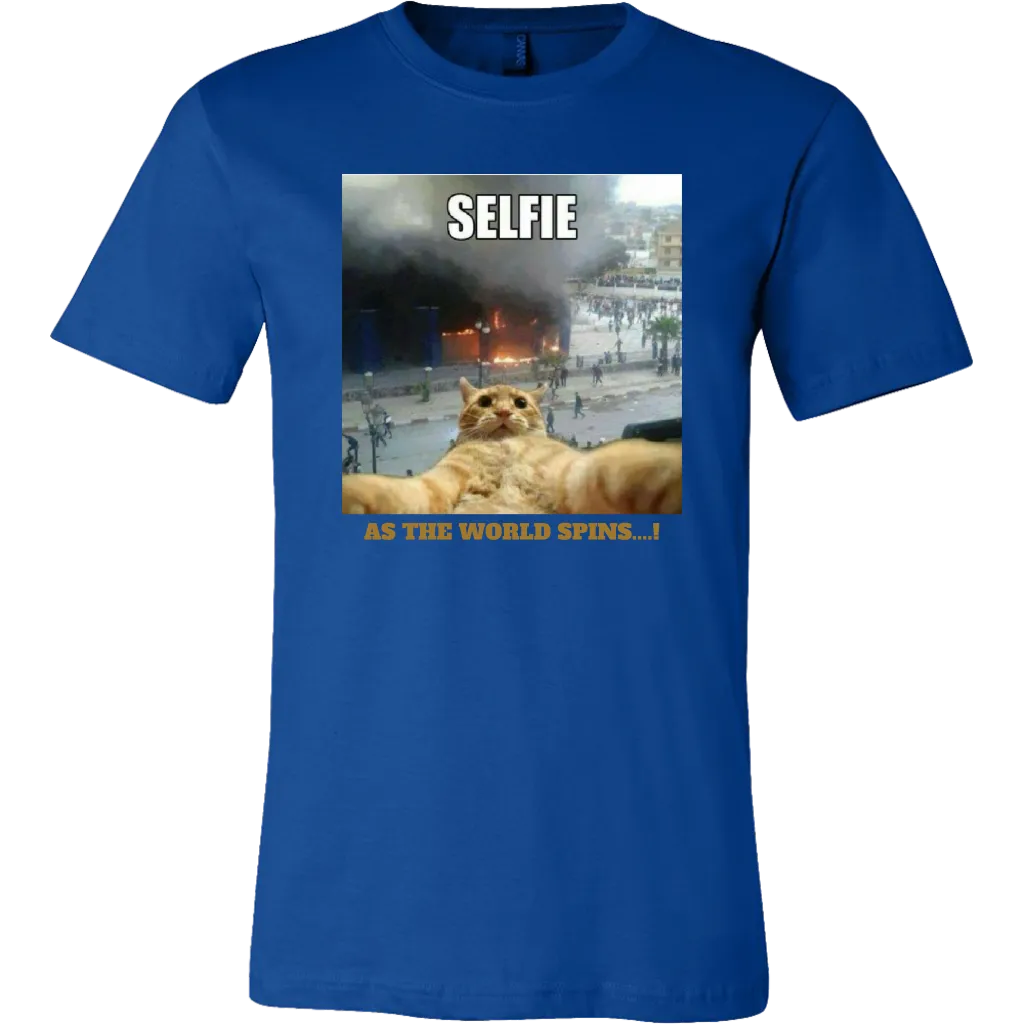 SELFIE AS THE WORLD SPINS T-SHIRTS