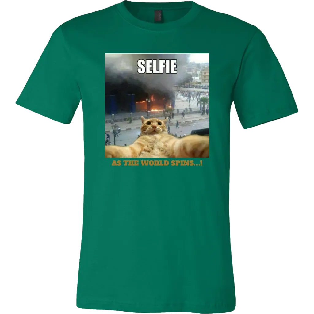 SELFIE AS THE WORLD SPINS T-SHIRTS