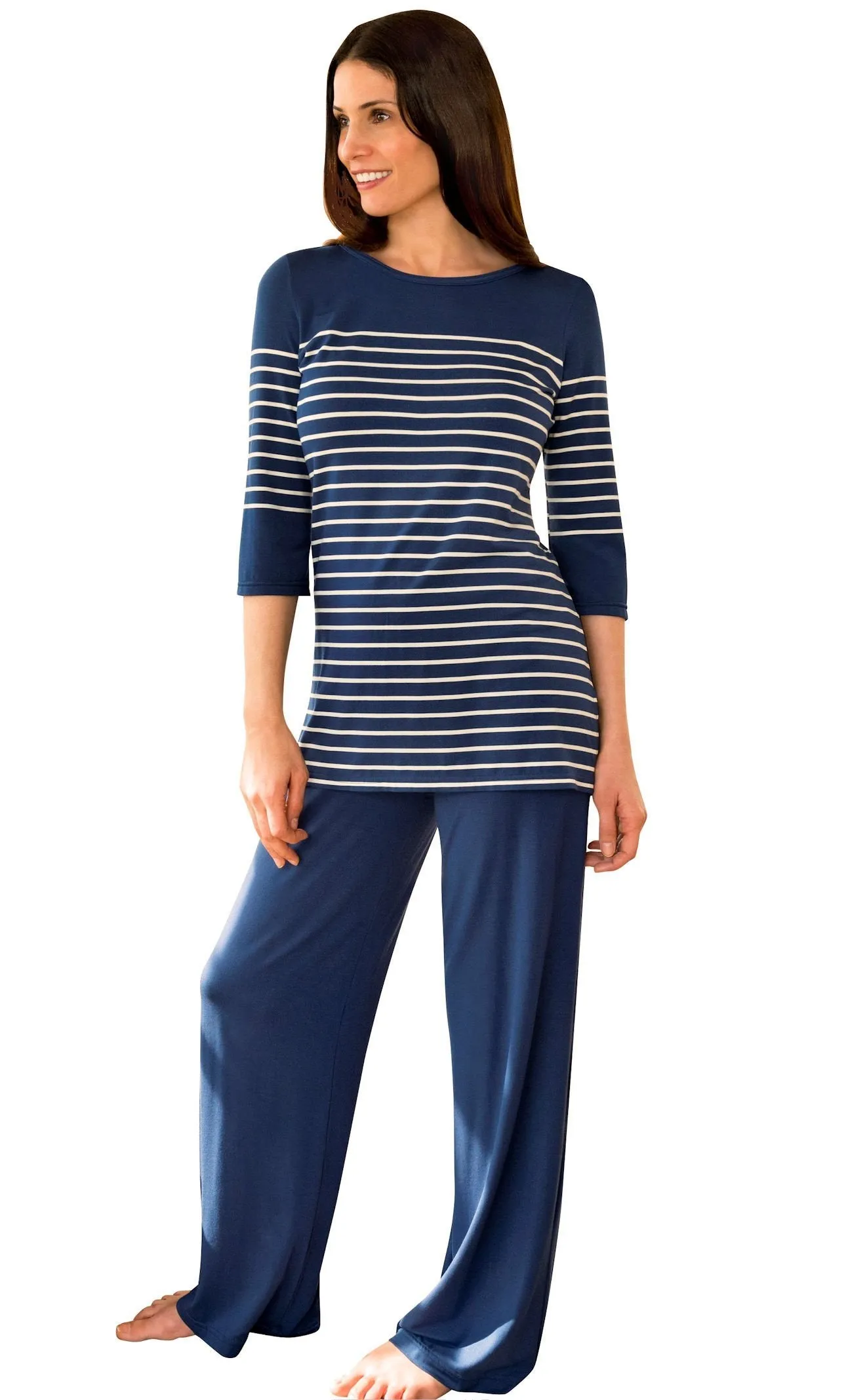 Shadowline Women's Pajama Set Before Bed Modal Striped Lounge Set