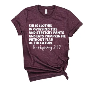 She Is Clothed Shirt | Thanksgiving Shirt | Unisex Shirt
