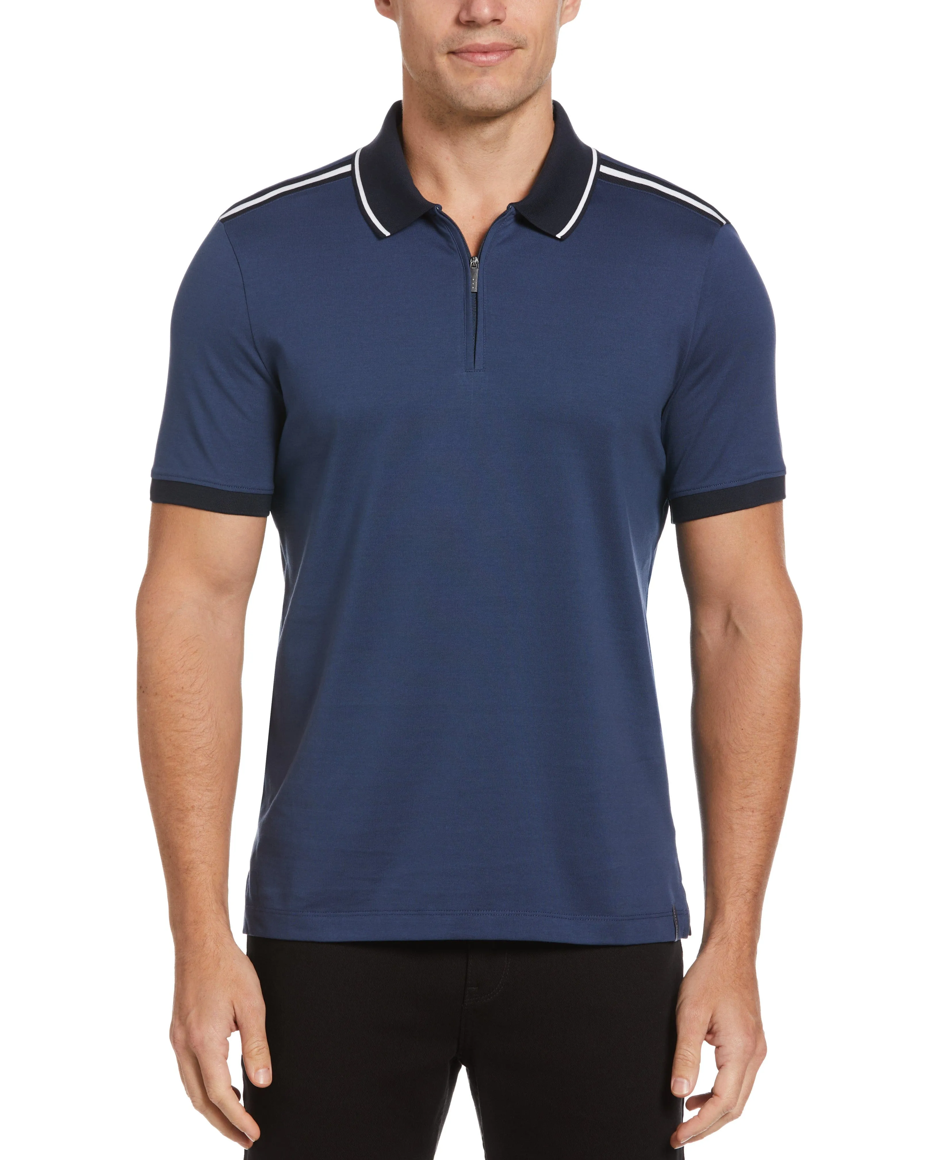 Shoulder Tape Zip Polo