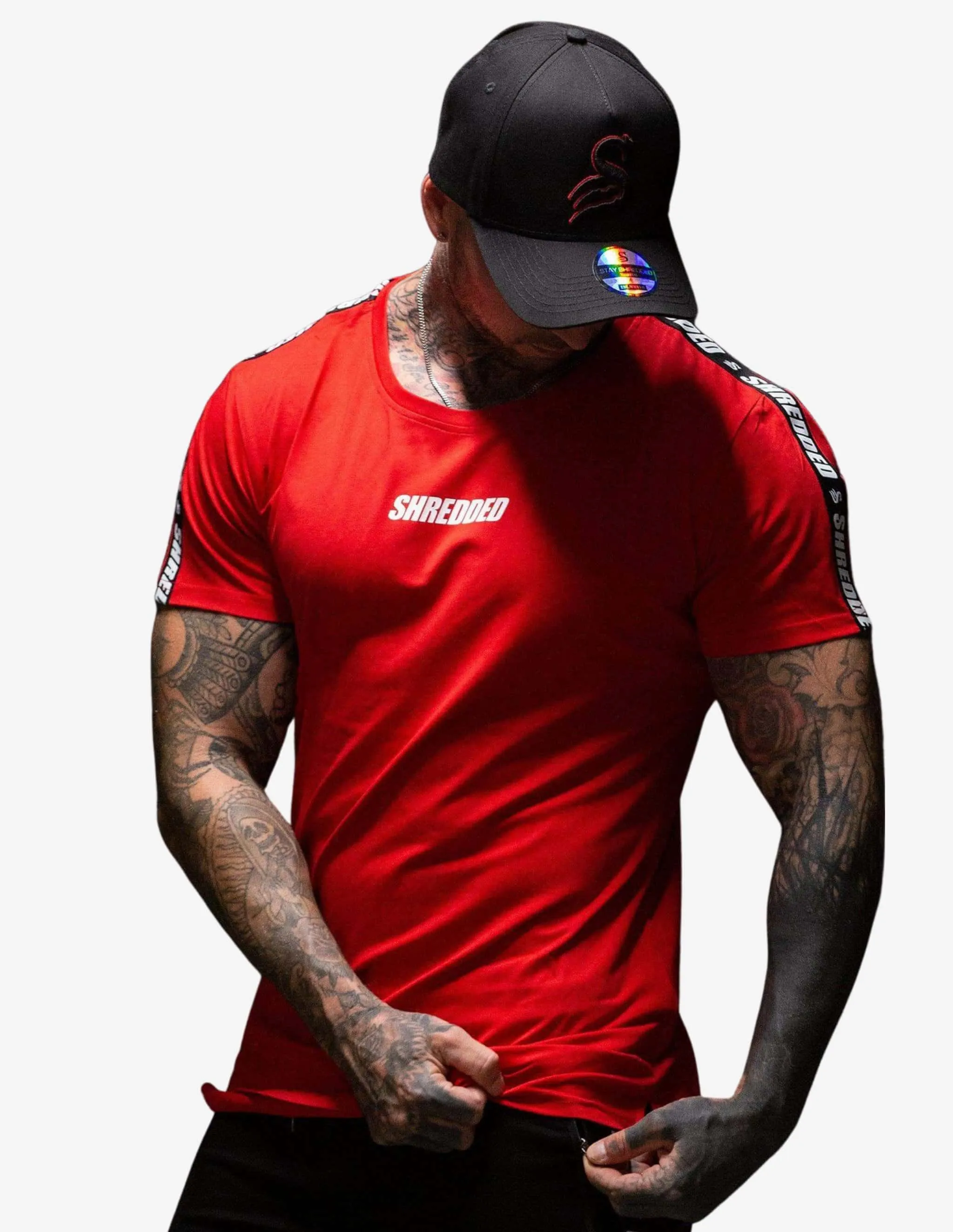 Shredded Men's Muscle Tee Red