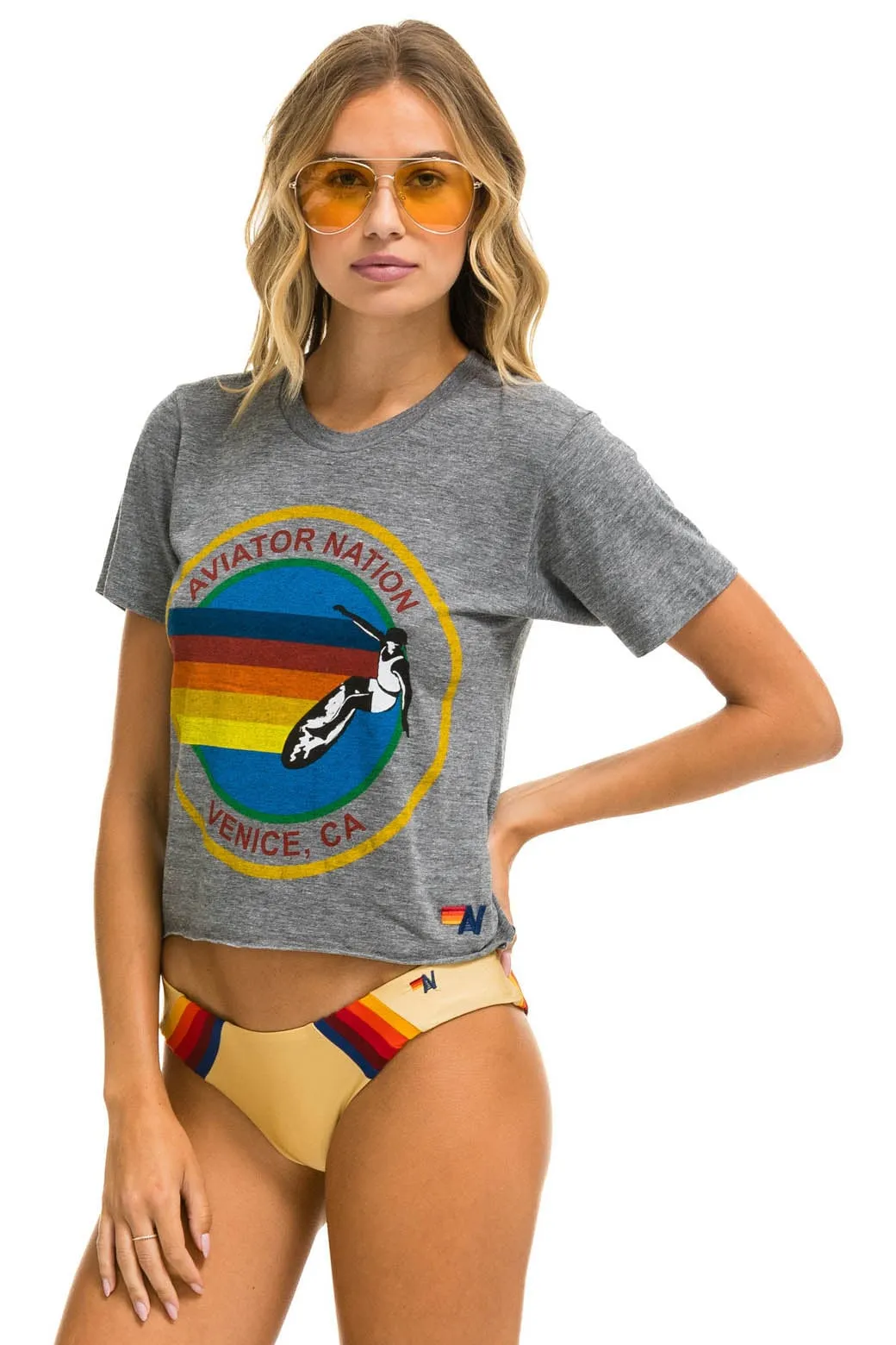 SIGNATURE BOYFRIEND TEE - HEATHER GREY