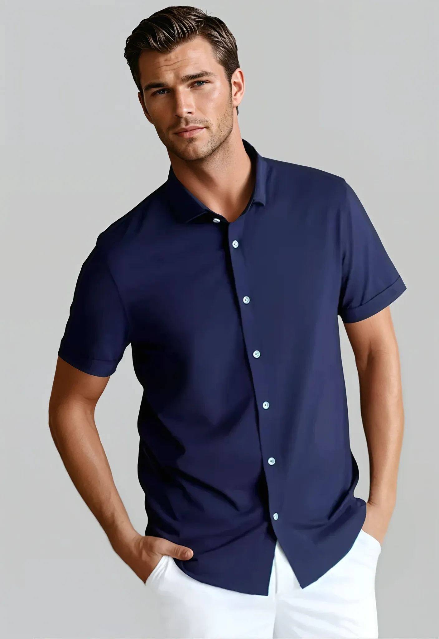 Single Shot Short Sleeve Tech Shirt - Blue Night