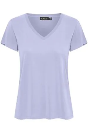 SOAKED in luxury Columbine loose fit V Neck T-Shirt in Lavender