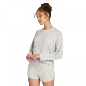Stars Above Women's Striped Beautifully Soft Long Sleeve Short Pajama Set