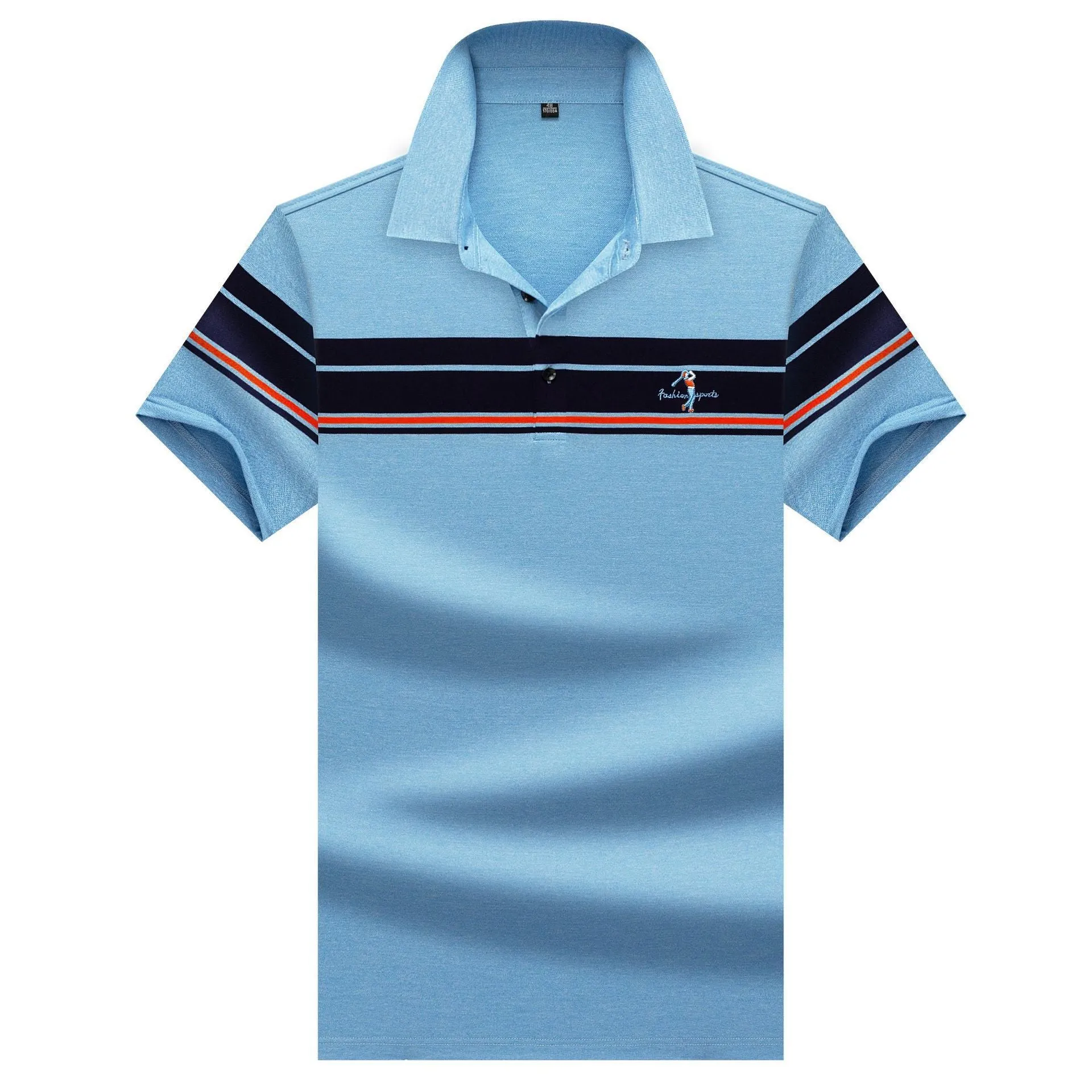Striped Lapel Men's T-shirt