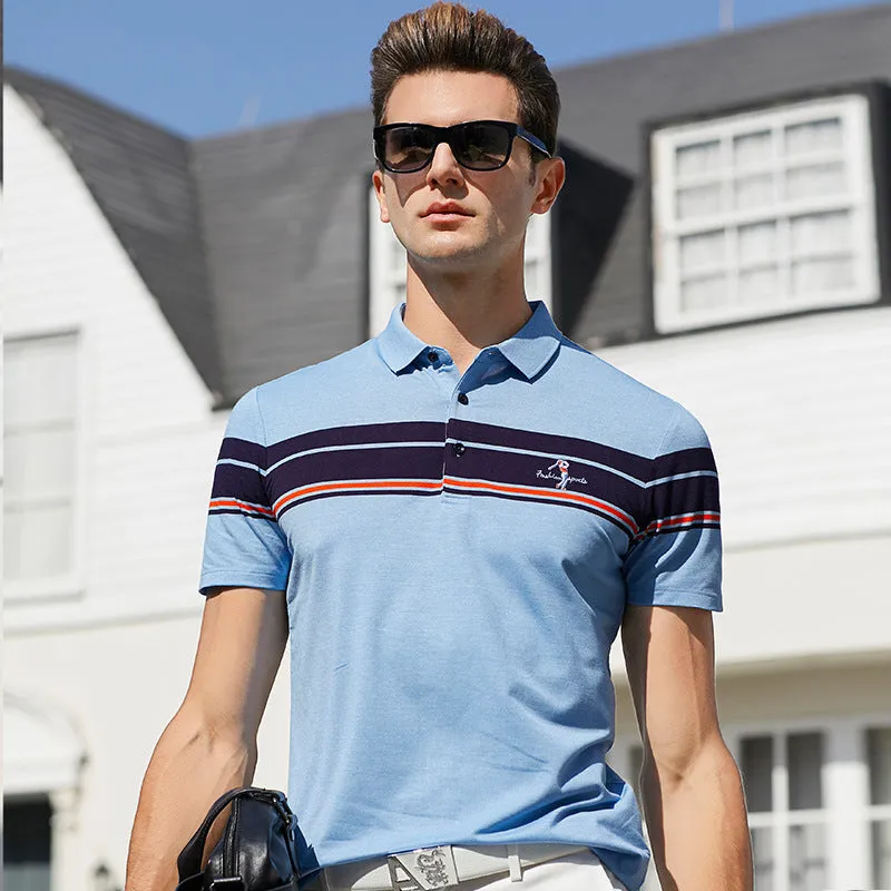 Striped Lapel Men's T-shirt