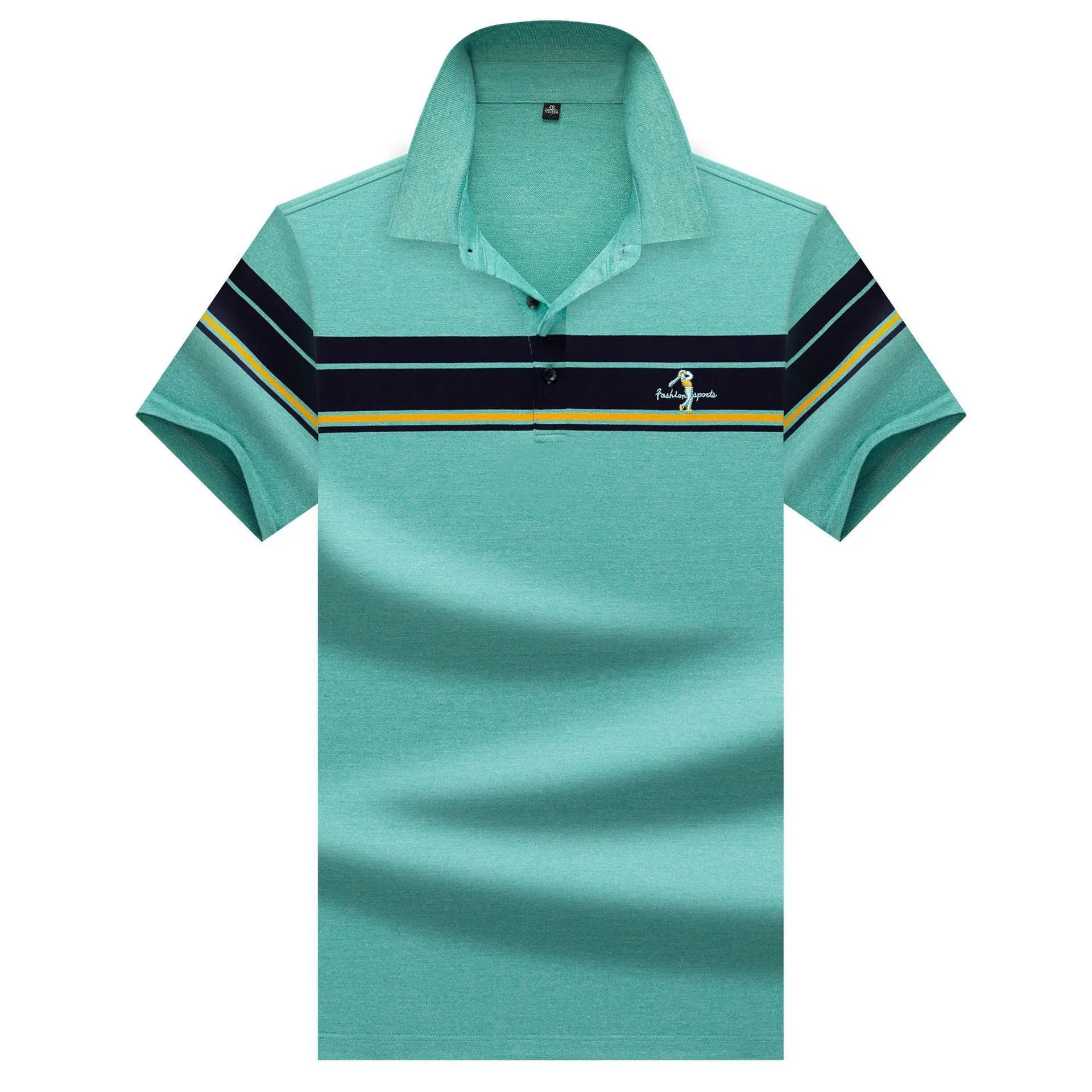 Striped Lapel Men's T-shirt