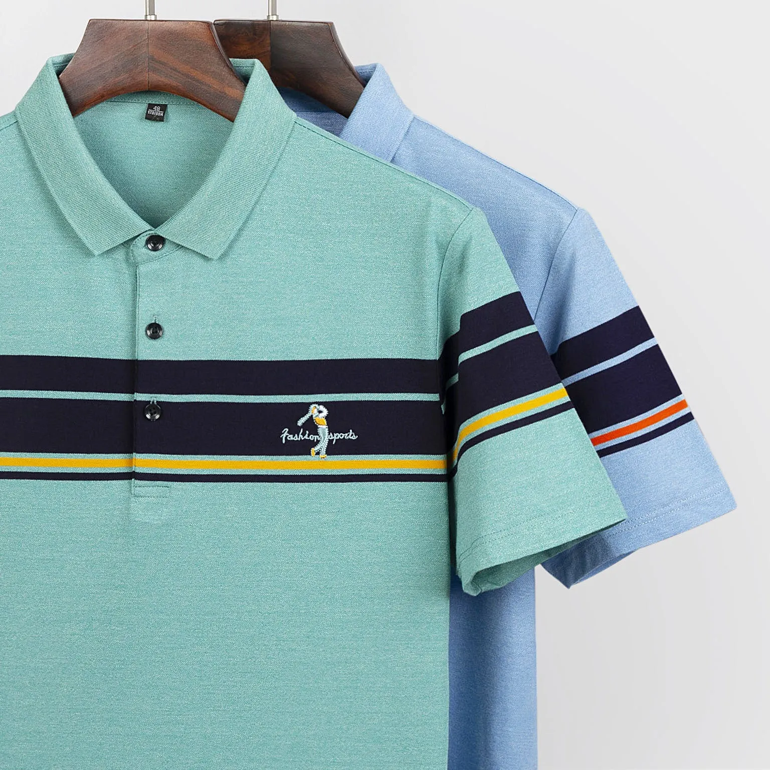 Striped Lapel Men's T-shirt