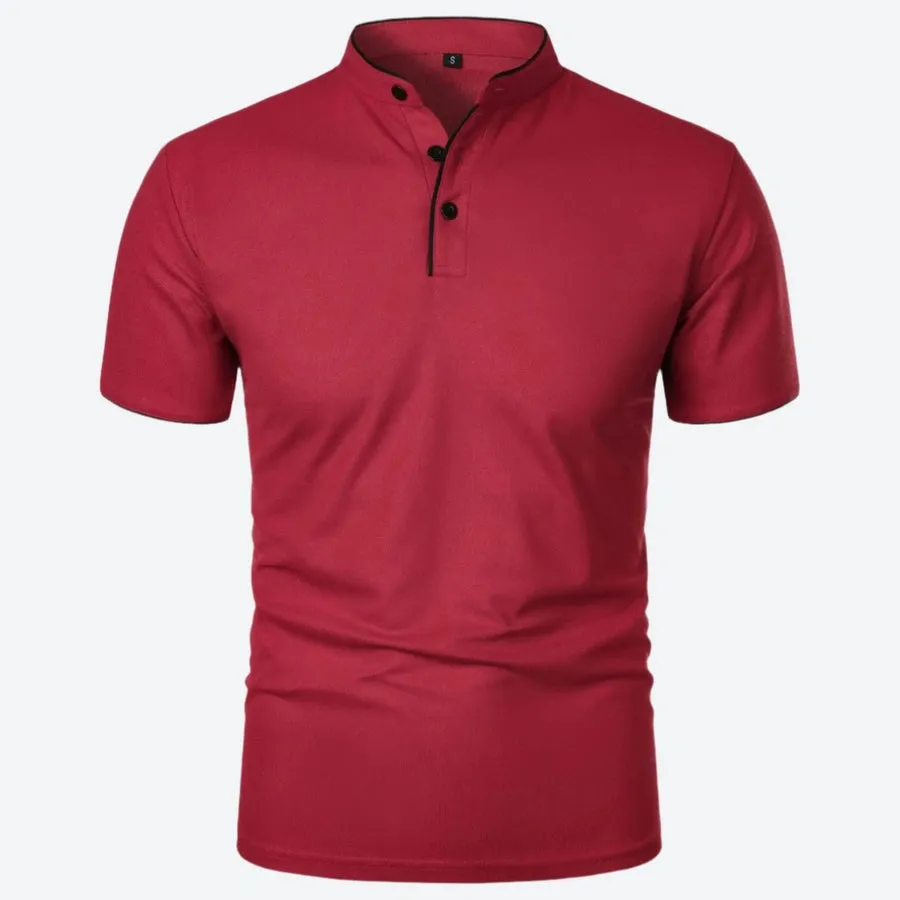 Stylish Mandarin Collar Polo Shirts