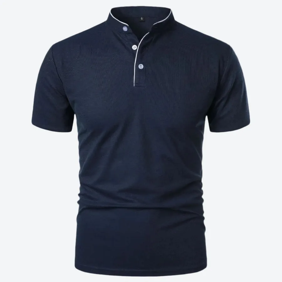 Stylish Mandarin Collar Polo Shirts
