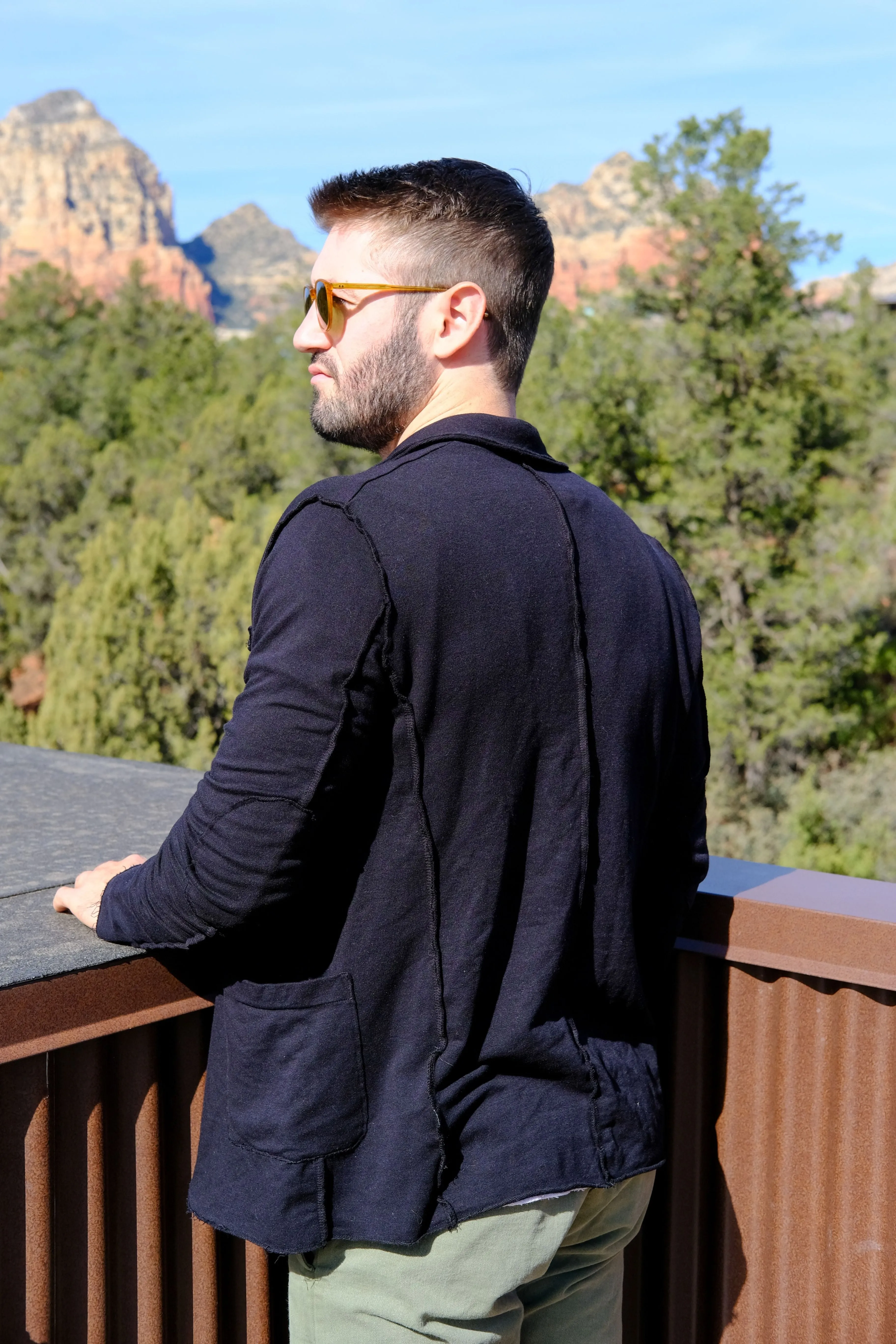 SWEATSHIRT BLAZER - BLACK