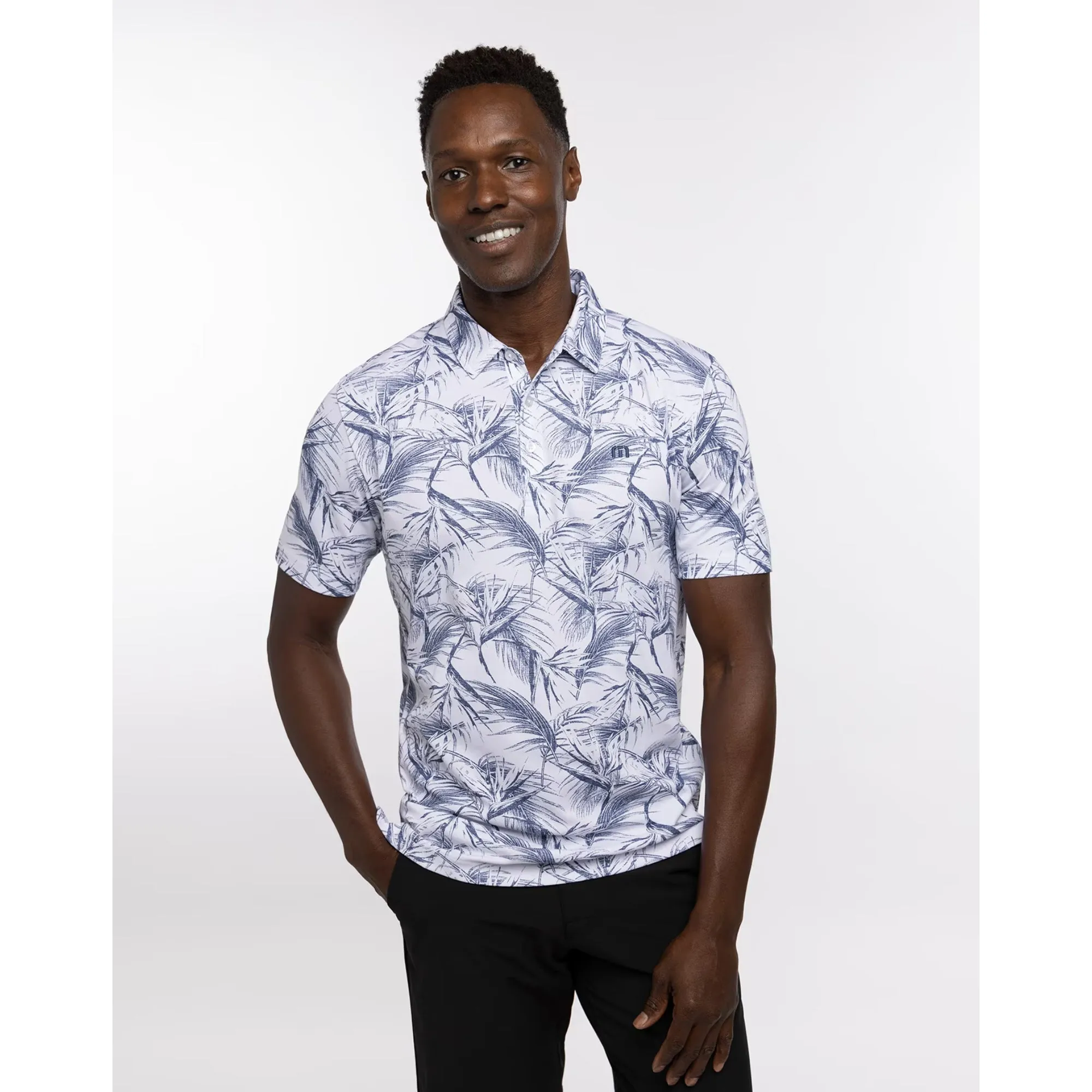 TRAVIS MATHEW MENS AROUND THE BAY POLO - WHITE