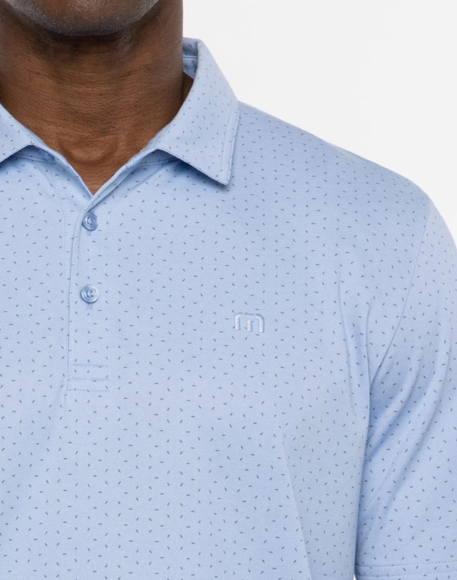 TRAVIS MATHEW MENS CARNAVAL POLO - HEATHER BEL AIR BLUE