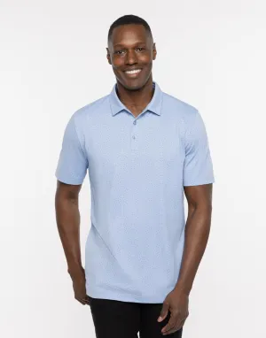 TRAVIS MATHEW MENS CARNAVAL POLO - HEATHER BEL AIR BLUE