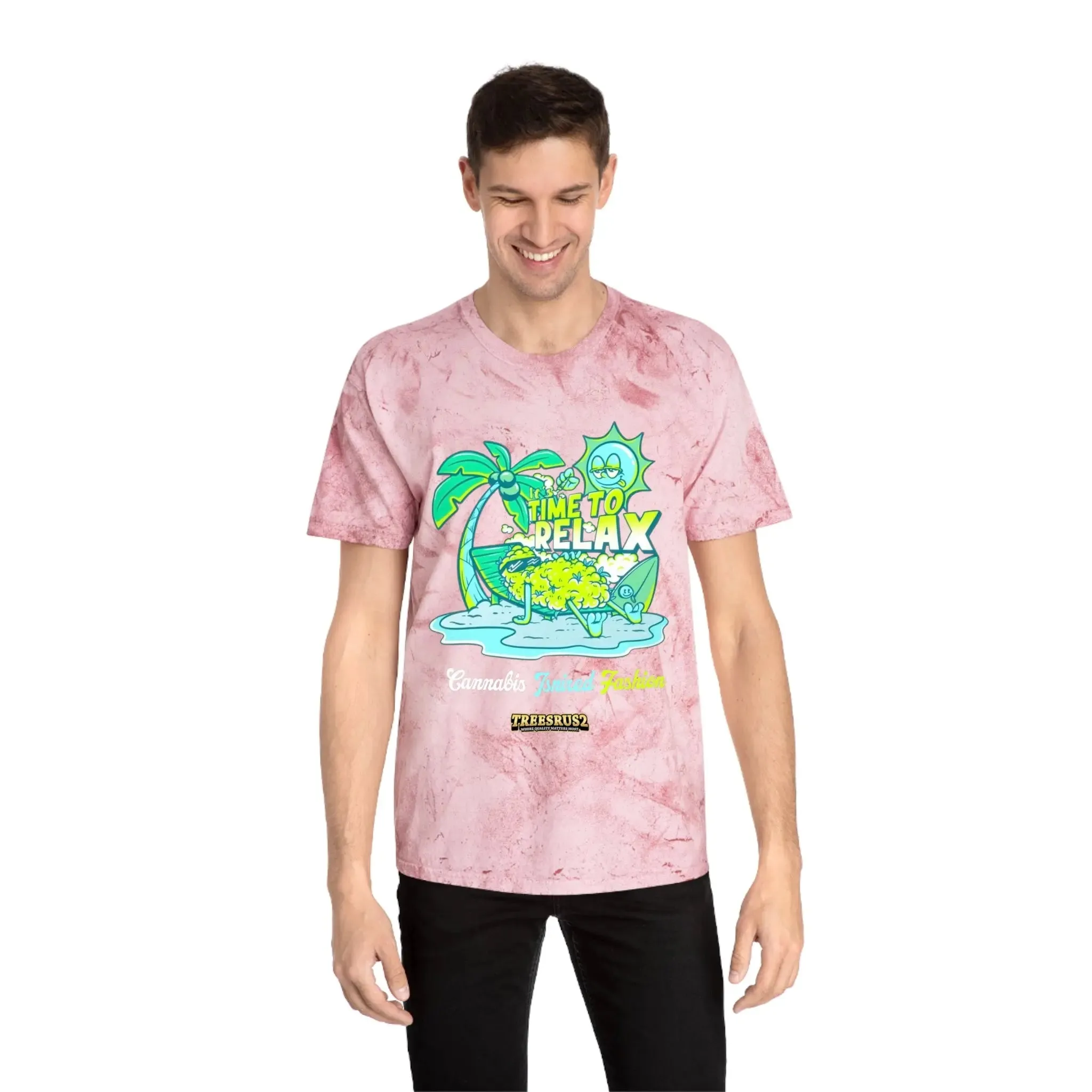 Treesrus2 Color Blast Relax Tee – Tie-Dye 420 Vibes & Sustainable Comfort