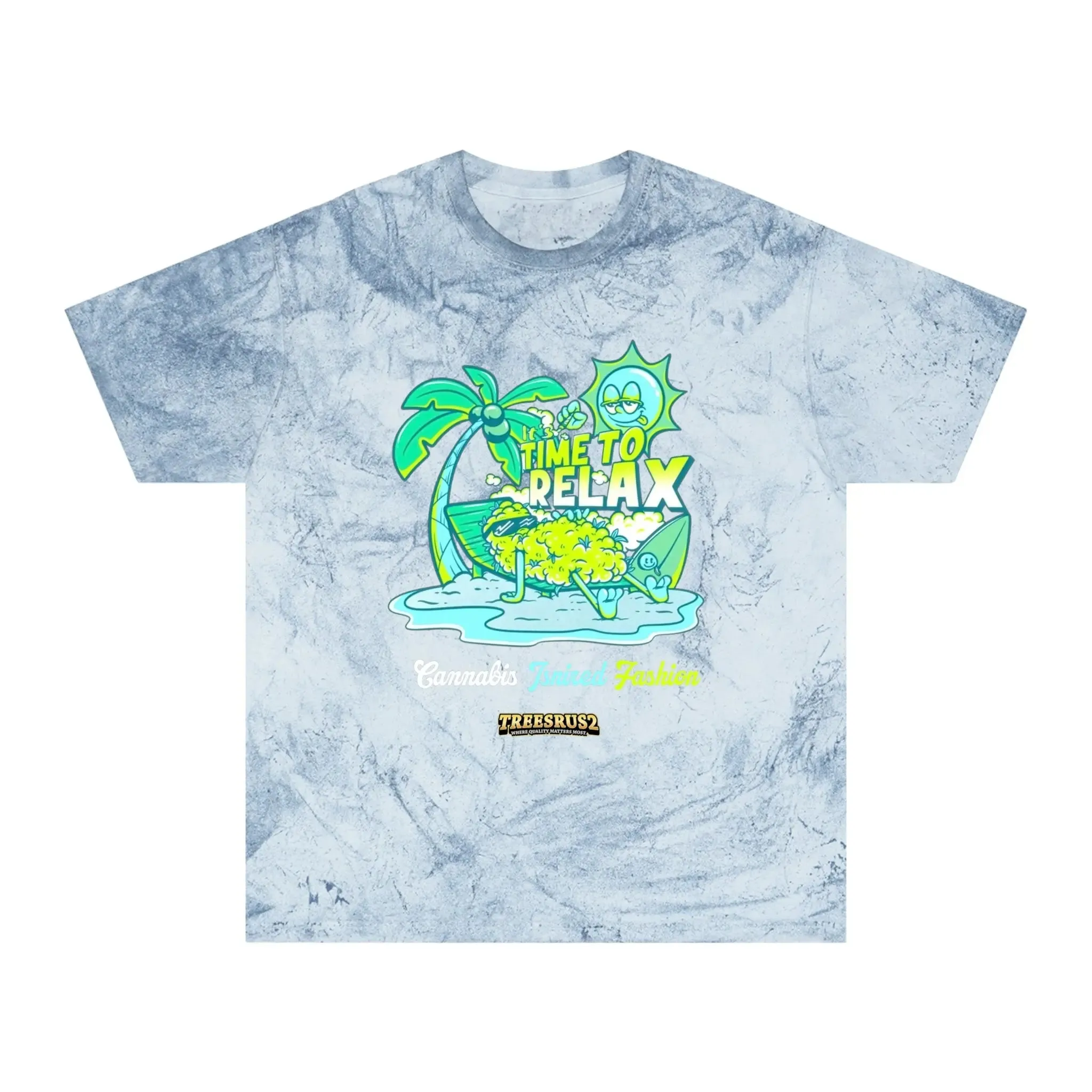 Treesrus2 Color Blast Relax Tee – Tie-Dye 420 Vibes & Sustainable Comfort