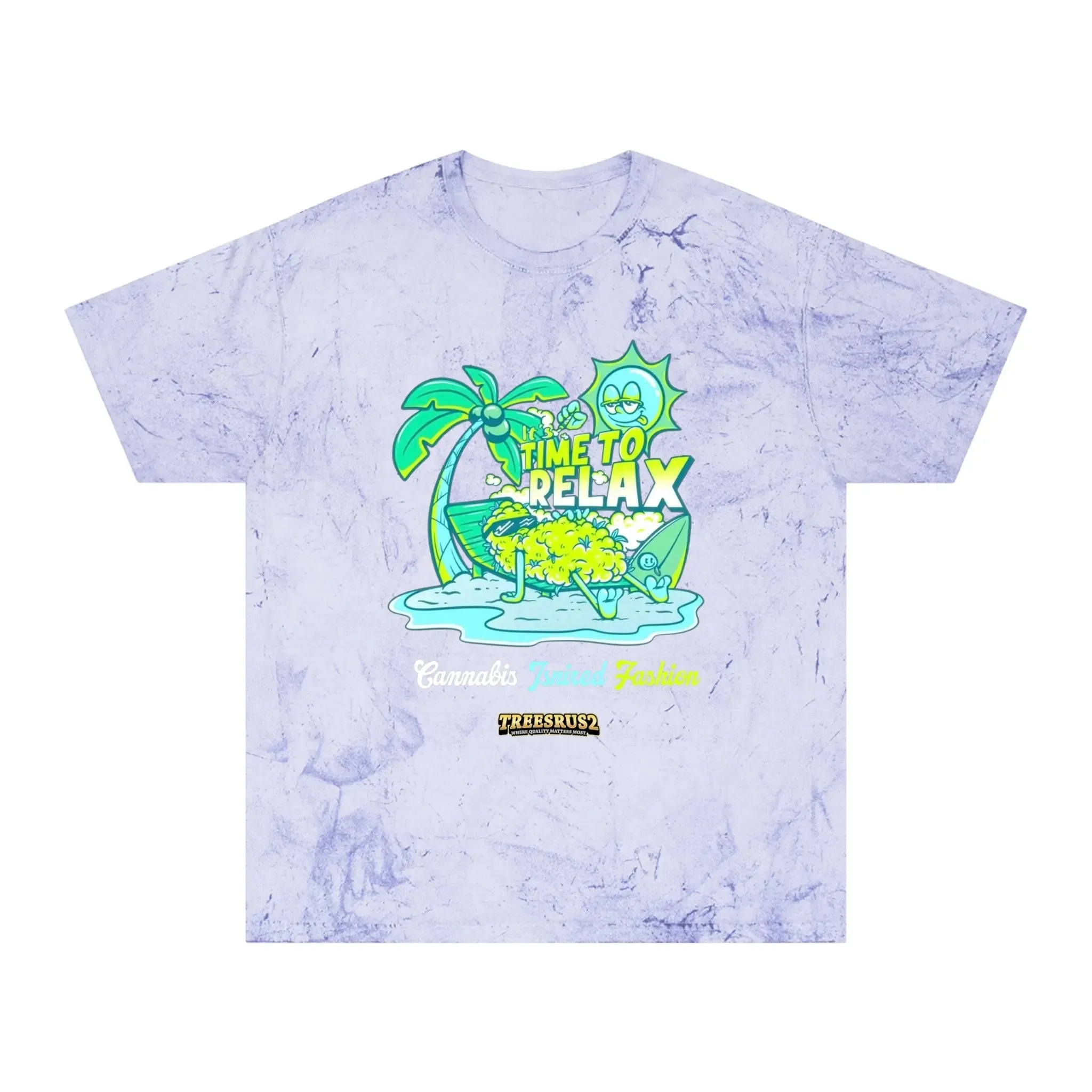 Treesrus2 Color Blast Relax Tee – Tie-Dye 420 Vibes & Sustainable Comfort