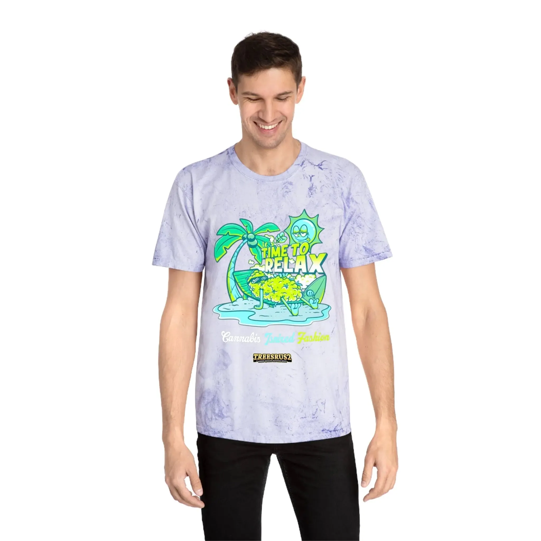Treesrus2 Color Blast Relax Tee – Tie-Dye 420 Vibes & Sustainable Comfort