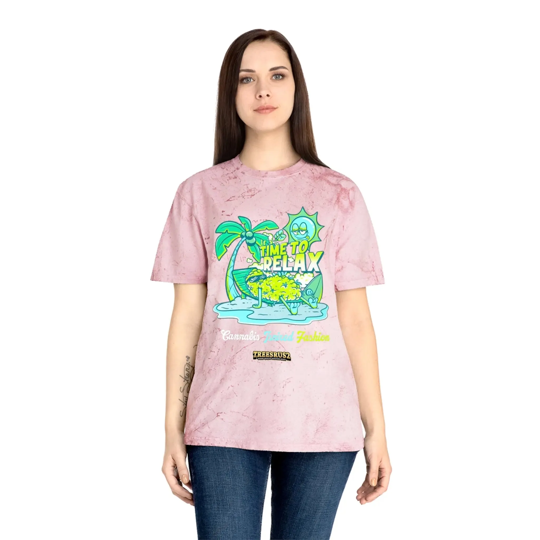 Treesrus2 Color Blast Relax Tee – Tie-Dye 420 Vibes & Sustainable Comfort