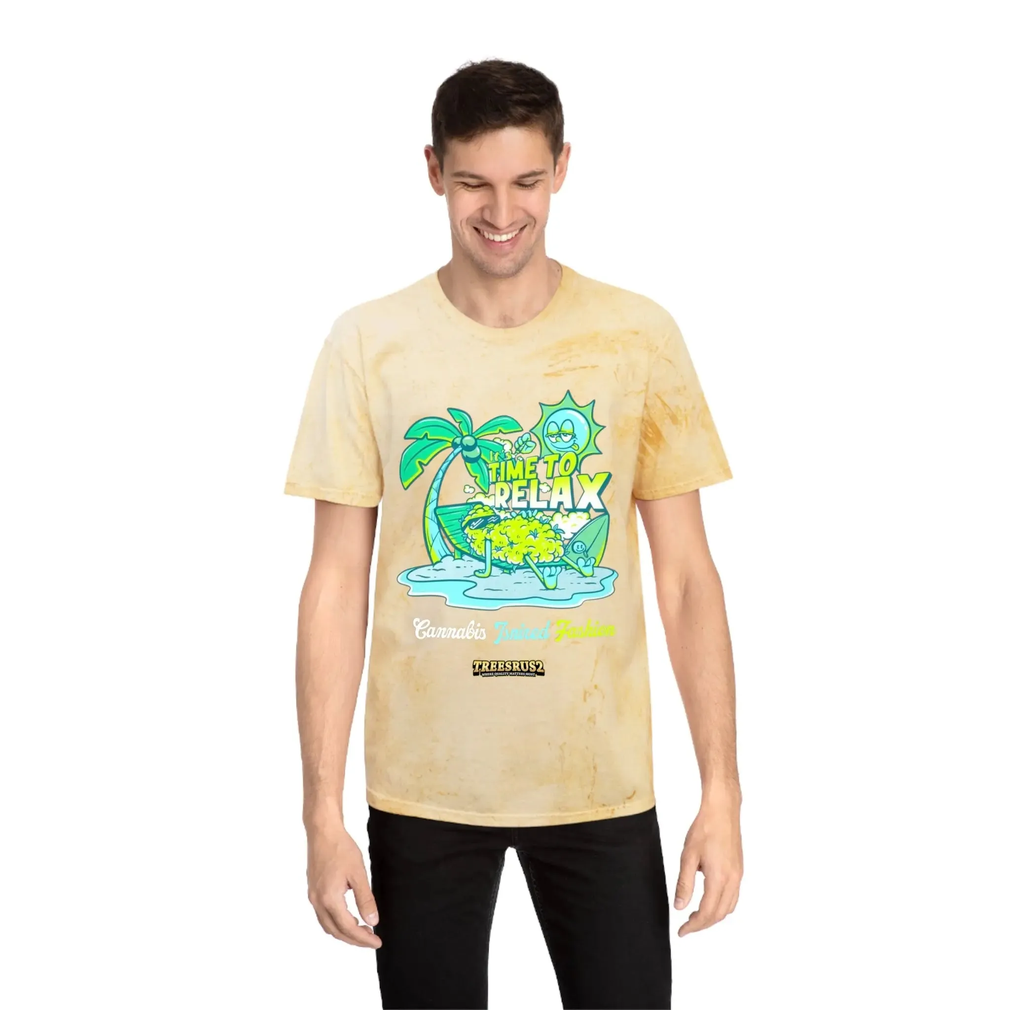 Treesrus2 Color Blast Relax Tee – Tie-Dye 420 Vibes & Sustainable Comfort