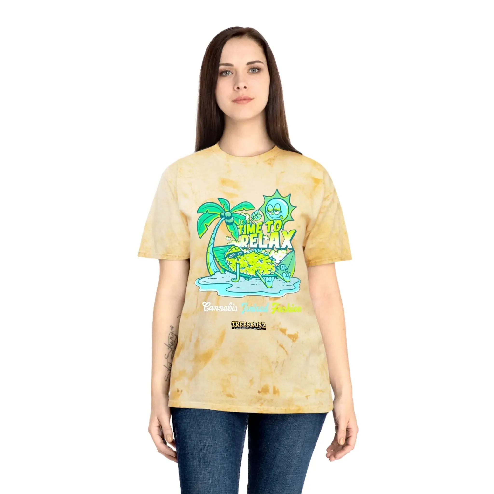 Treesrus2 Color Blast Relax Tee – Tie-Dye 420 Vibes & Sustainable Comfort