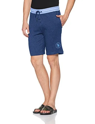 U.S. Polo Assn. Athleisure Men's Shorts (I635-433-CP_Denim Melange/Blue Melange_Small)
