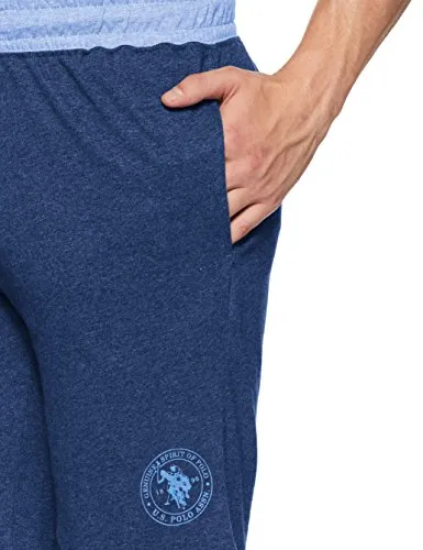 U.S. Polo Assn. Athleisure Men's Shorts (I635-433-CP_Denim Melange/Blue Melange_Small)