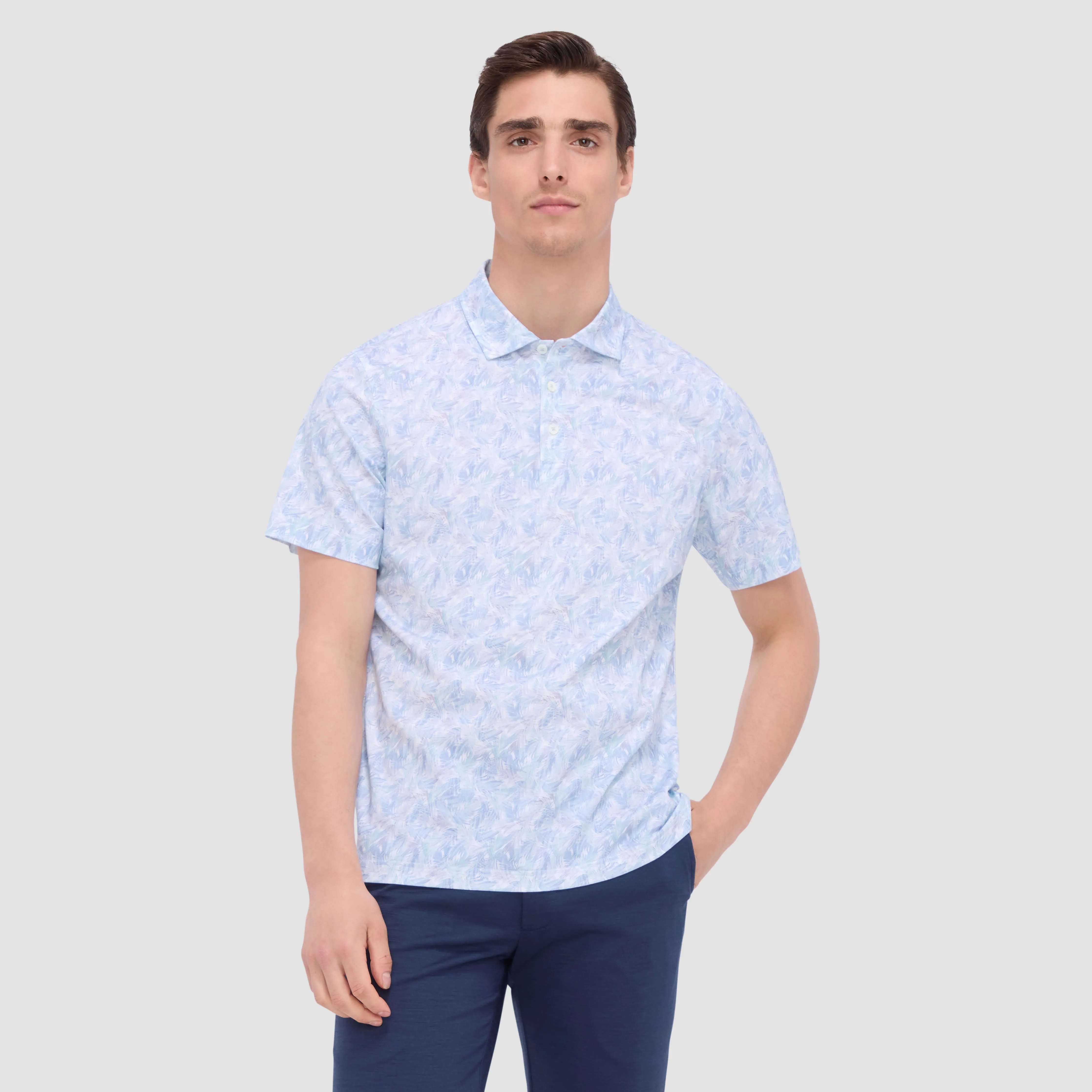 Victor Leaf Print OoohCotton Polo