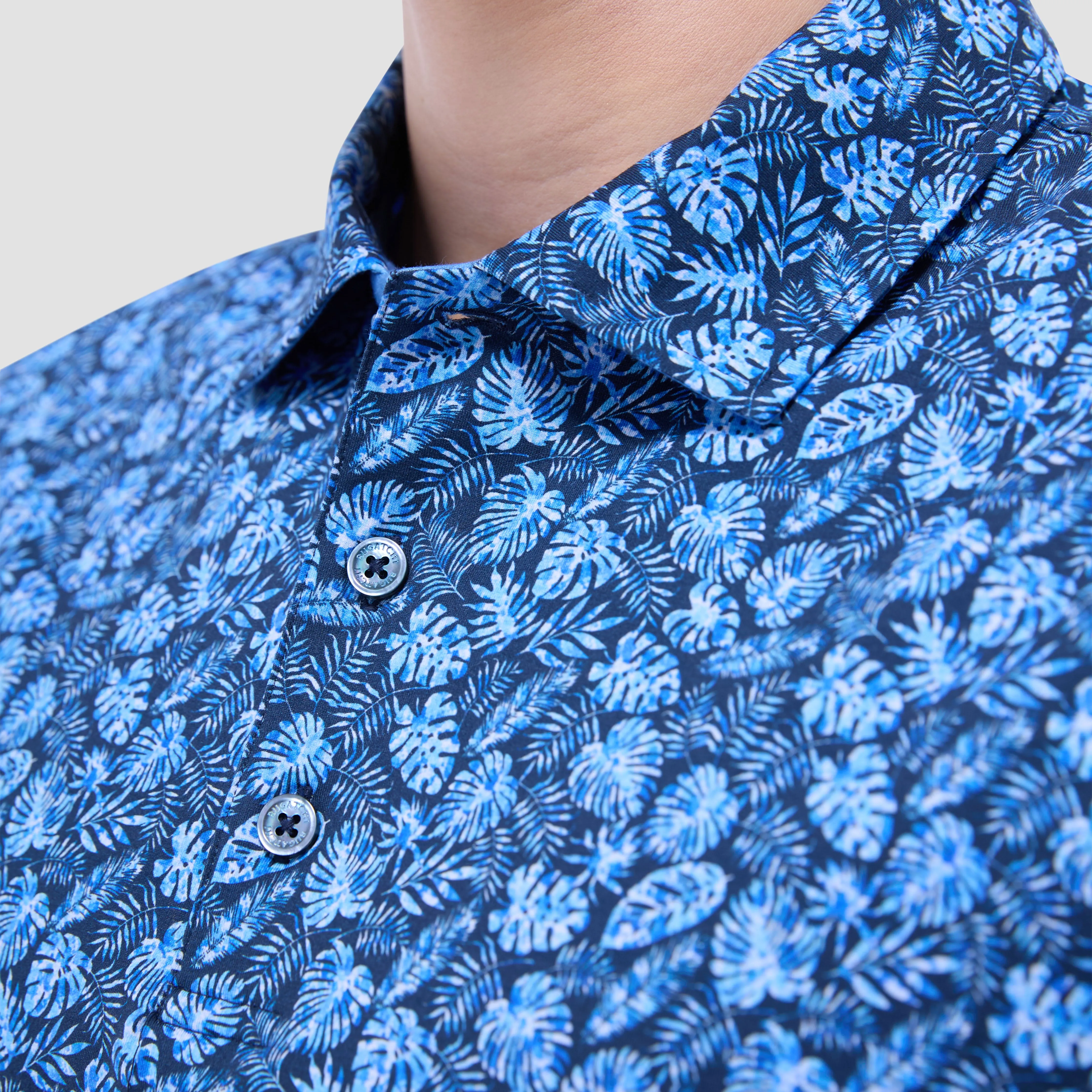 Vincent Double-Sided Leaf & Solid OoohCotton Polo Shirt