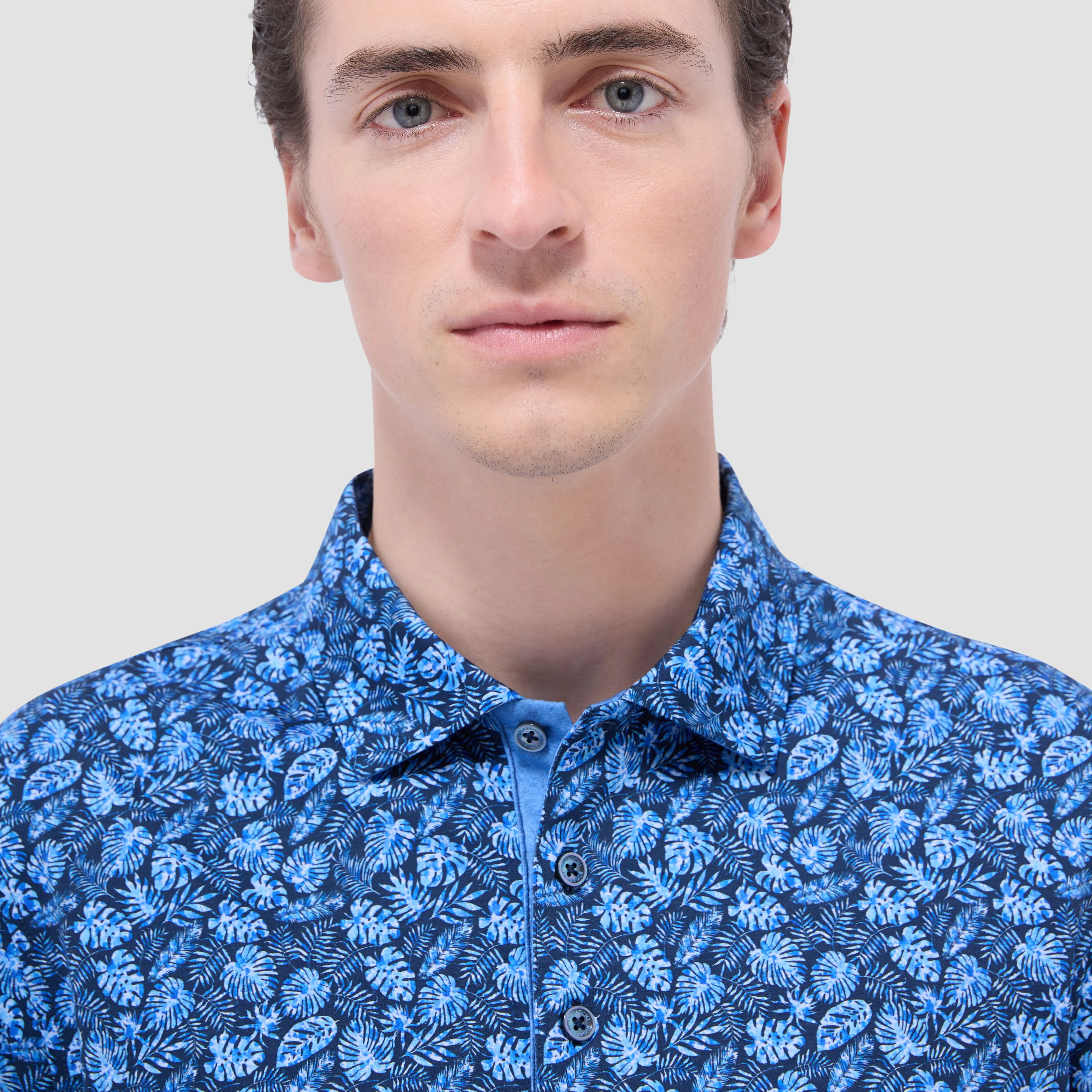 Vincent Double-Sided Leaf & Solid OoohCotton Polo Shirt