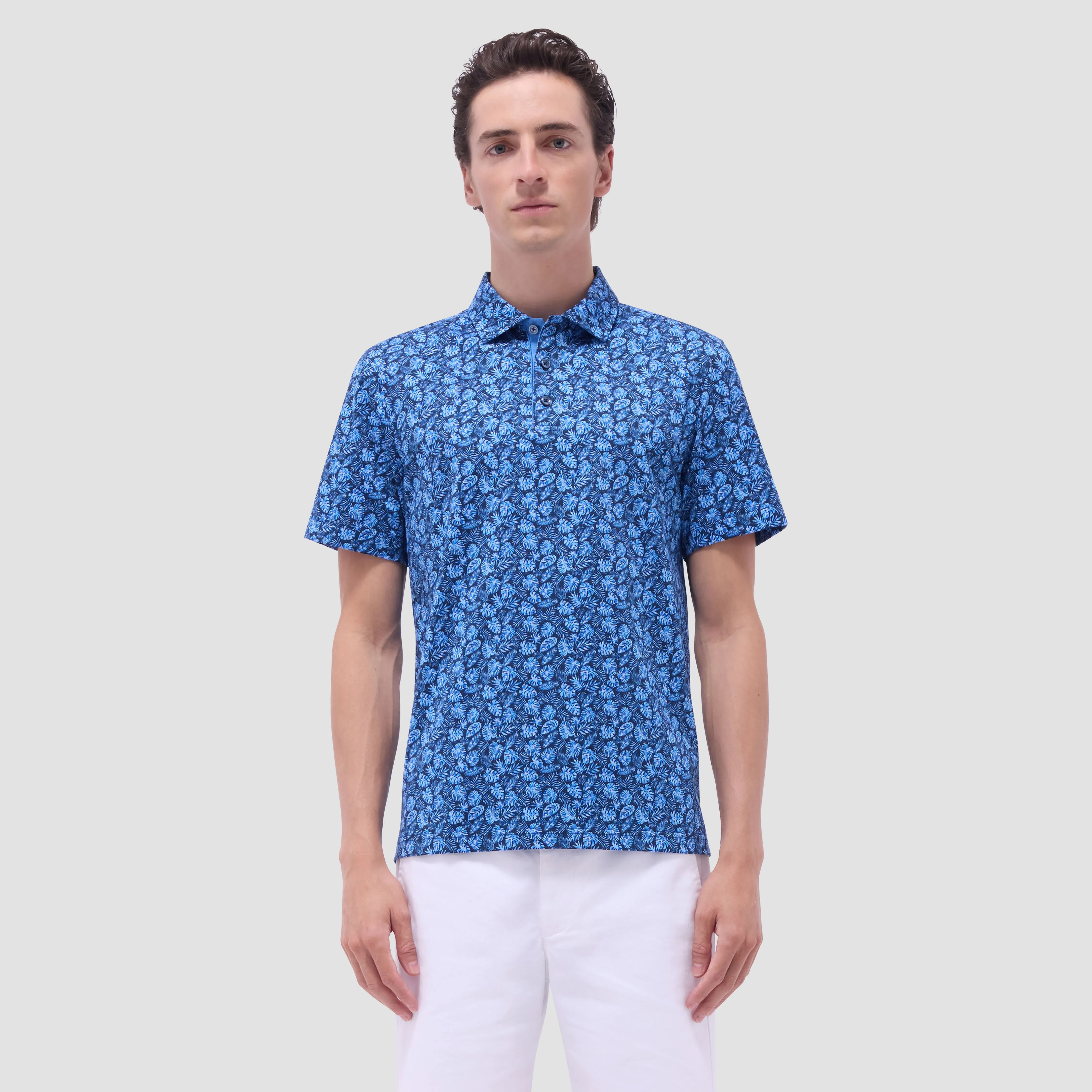 Vincent Double-Sided Leaf & Solid OoohCotton Polo Shirt