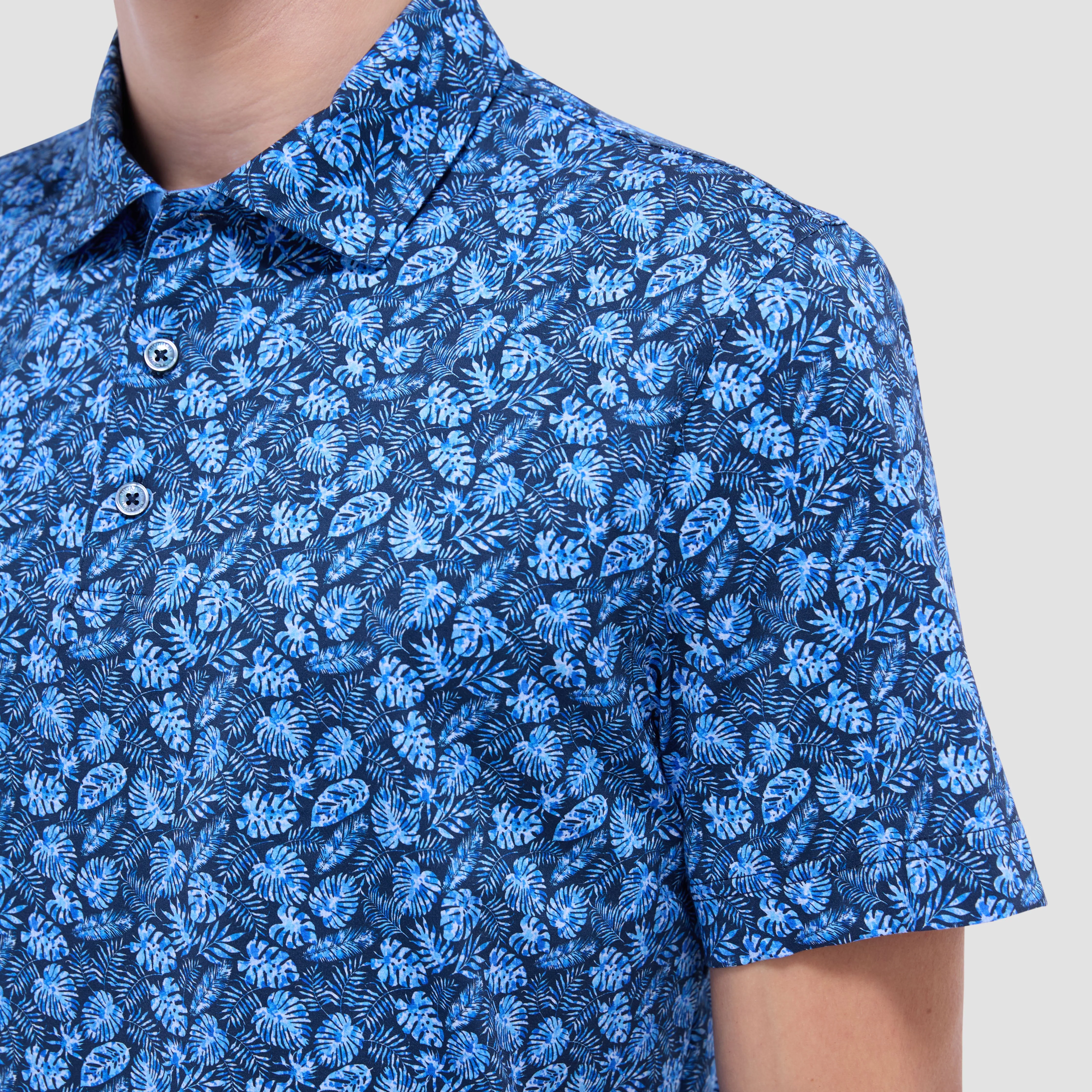Vincent Double-Sided Leaf & Solid OoohCotton Polo Shirt