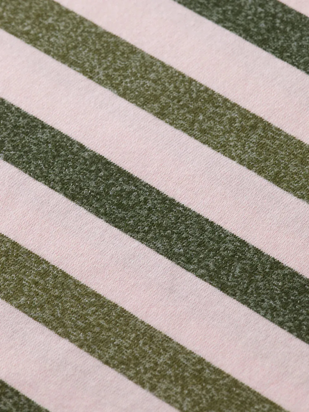 Washed Yarn Dyed T-Shirt - Pink/Green Stripe 174168