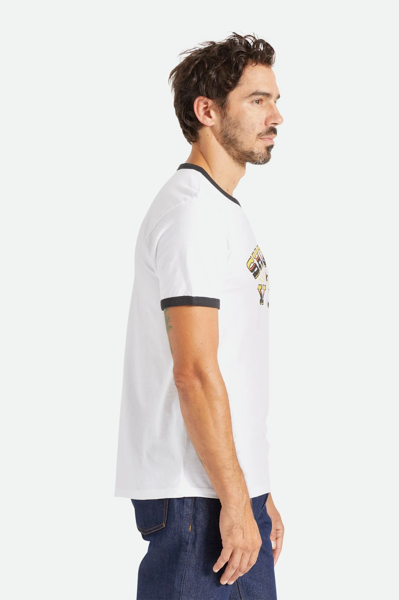 Willie Nelson Shotgun S/S Ringer Tee - White