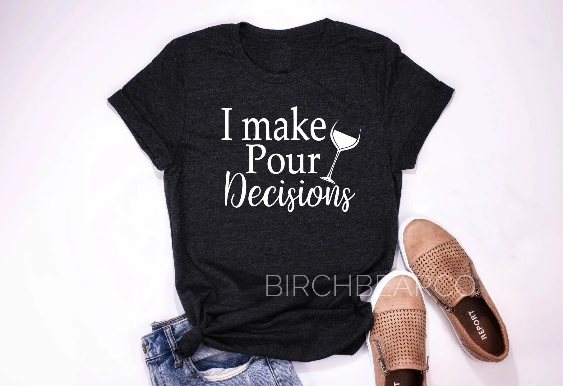 Wine Shirts - I Make Pour Decisions - Funny T Shirt - Wine Shirt - Funny Wine T Shirt Unisex Tri-Blend T-Shirt