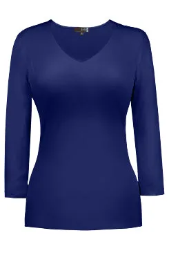 Women's Judy P | Smooth V-Neck Top | Navy