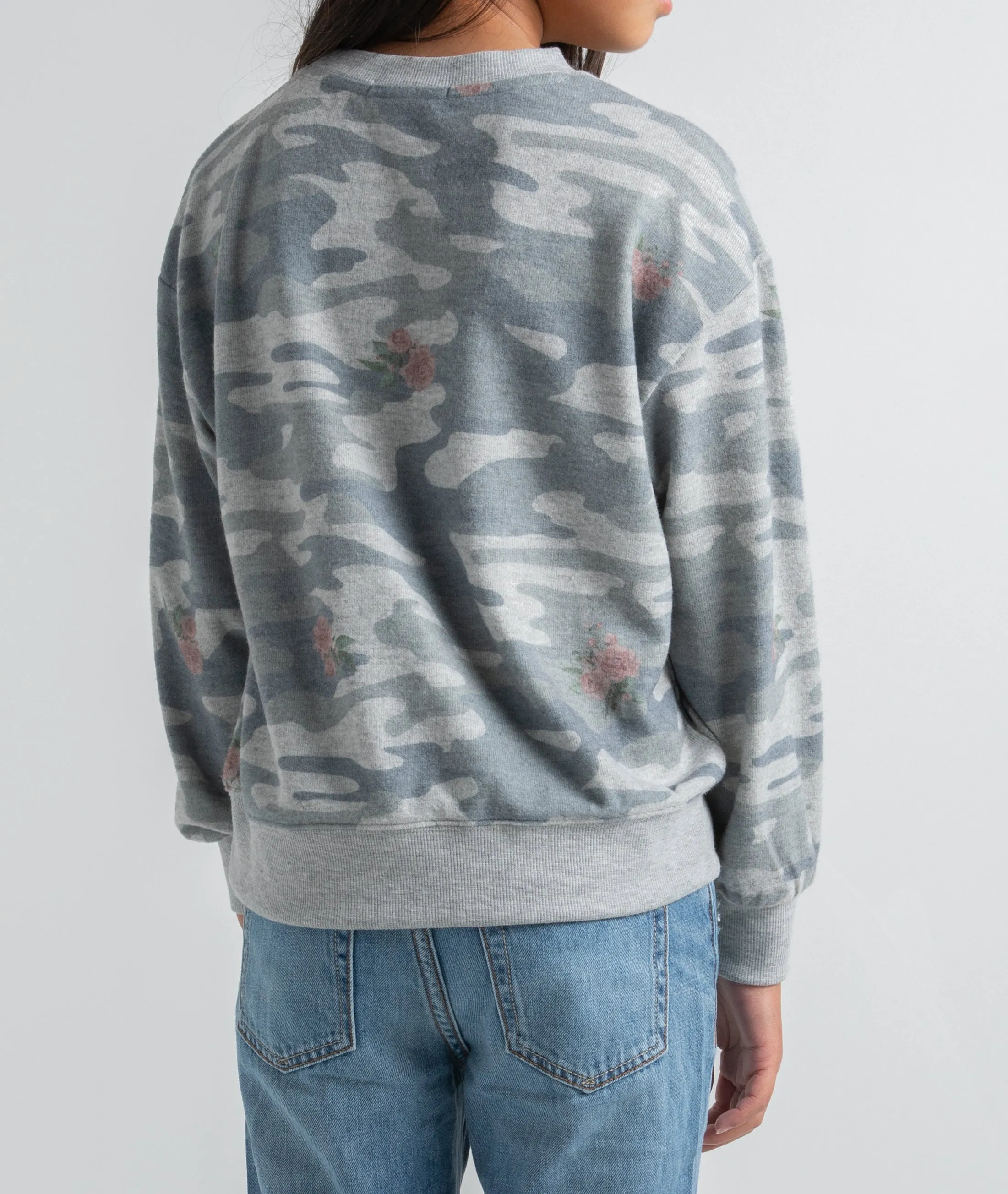Z Supply Girls Audrey Rose Camo Long Sleeve