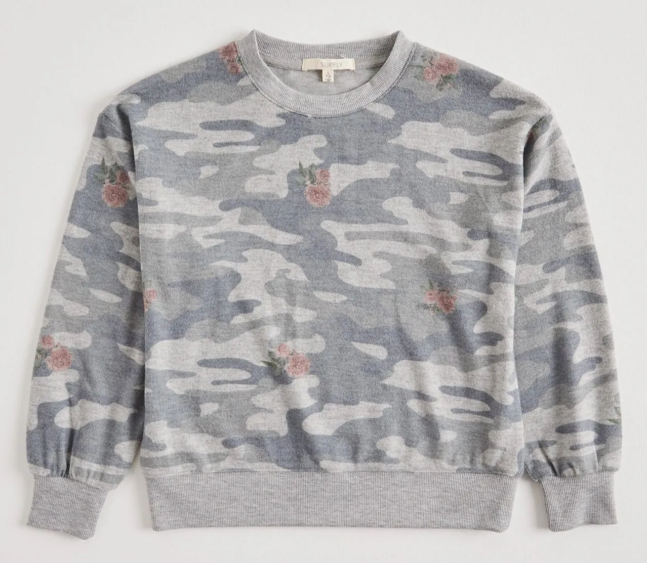 Z Supply Girls Audrey Rose Camo Long Sleeve